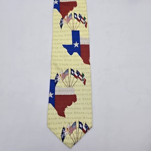 NWT RM Style Ralph Marlin & Co. Silk Tie Lone Star State Texas Yellow - Picture 2 of 4